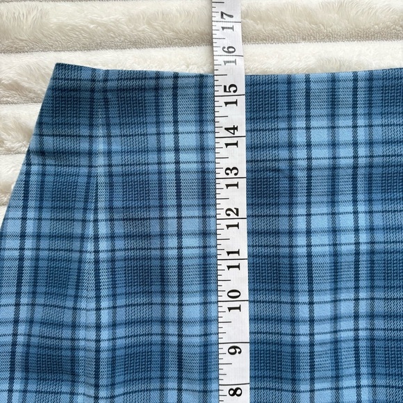 Brandy Melville A-Line Mini Skirt Blue Plaid - Picture 9 of 10